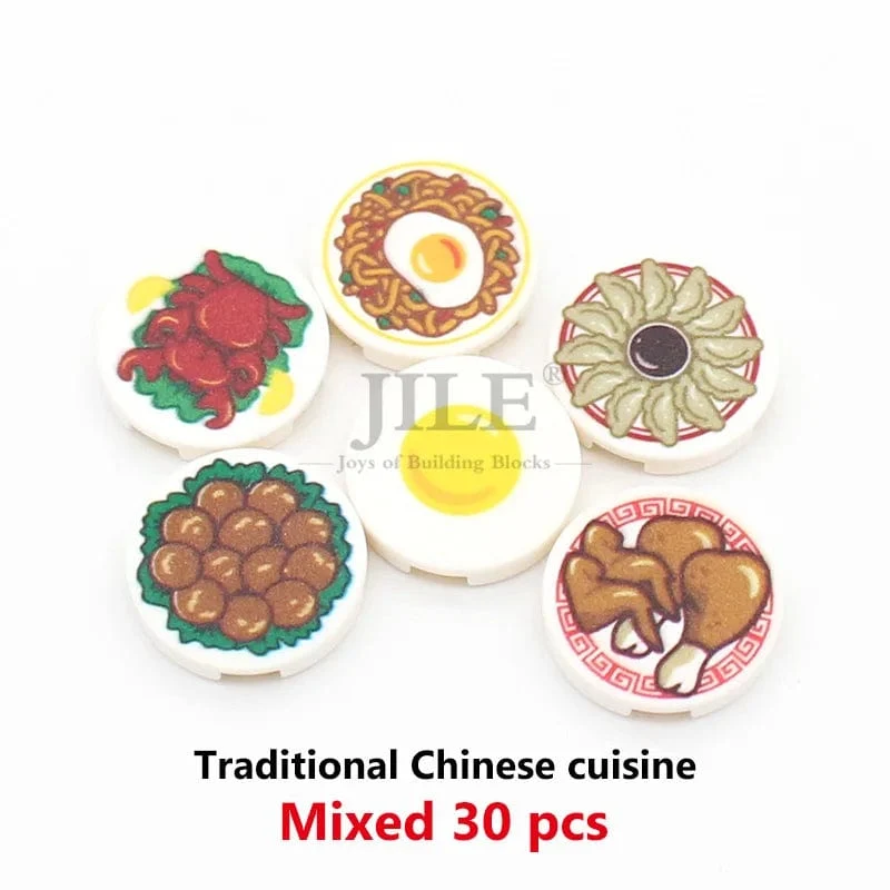 Stadt Mini Lebensmittel Bausteine ​​Hamburger Pizza Pommes Kuchen Dessert Schokolade Cookies MOC Ziegel Kunststoff Montieren Teil Figuren Spielzeug