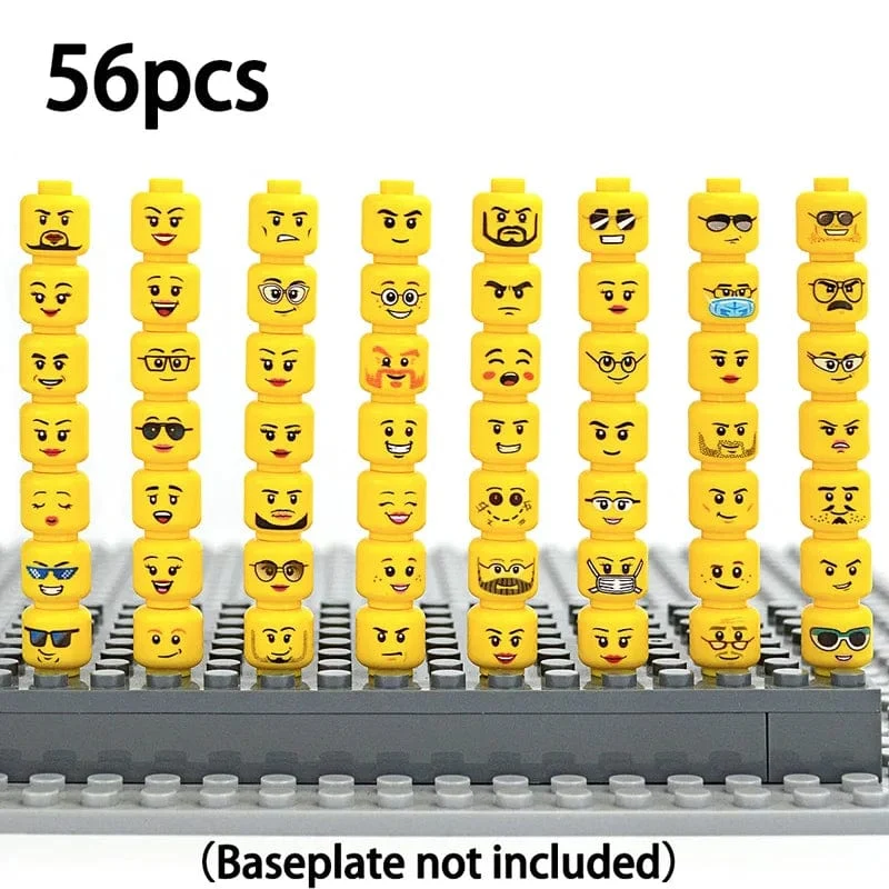 Figur Kopf Haar Hut Gesichter Kreatives Lachen Weinen Niedliches Gesichtsmodell Kinderspielzeug Junge Mädchen Geschenk Ausdruck DIY Ziegel Bausteine