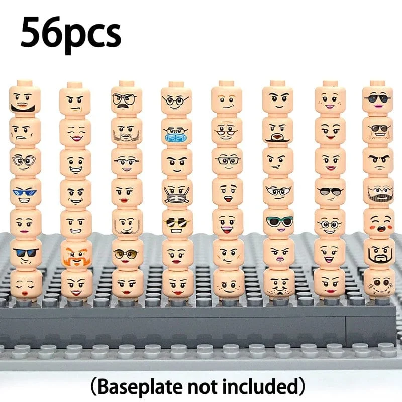 Figur Kopf Haar Hut Gesichter Kreatives Lachen Weinen Niedliches Gesichtsmodell Kinderspielzeug Junge Mädchen Geschenk Ausdruck DIY Ziegel Bausteine