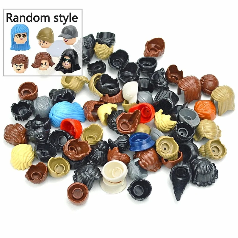 Figur Kopf Haar Hut Gesichter Kreatives Lachen Weinen Niedliches Gesichtsmodell Kinderspielzeug Junge Mädchen Geschenk Ausdruck DIY Ziegel Bausteine