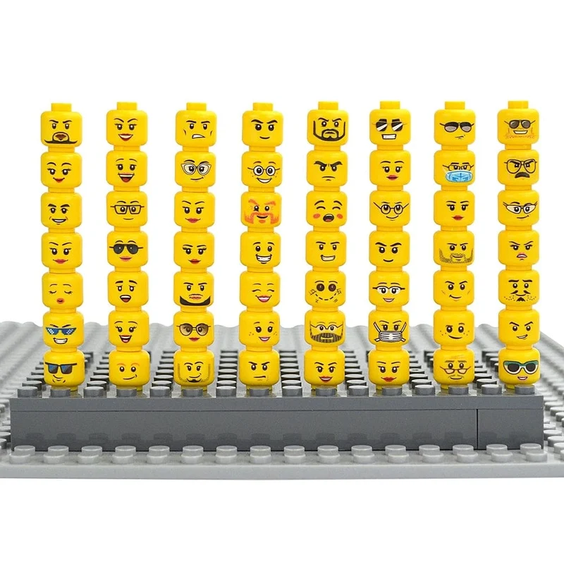 Figur Kopf Haar Hut Gesichter Kreatives Lachen Weinen Niedliches Gesichtsmodell Kinderspielzeug Junge Mädchen Geschenk Ausdruck DIY Ziegel Bausteine