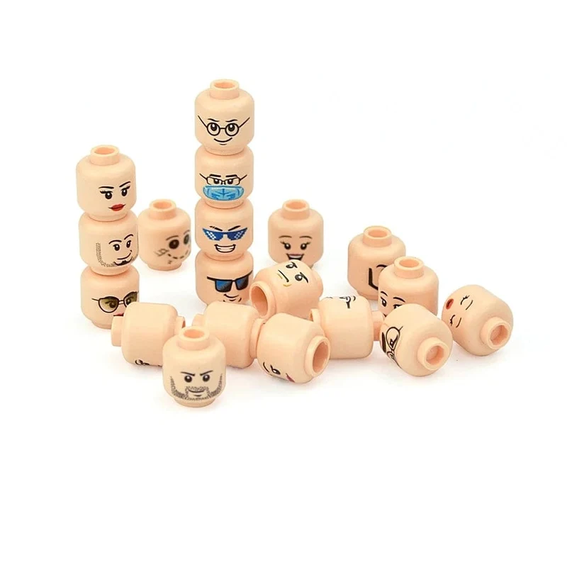 Figur Kopf Haar Hut Gesichter Kreatives Lachen Weinen Niedliches Gesichtsmodell Kinderspielzeug Junge Mädchen Geschenk Ausdruck DIY Ziegel Bausteine