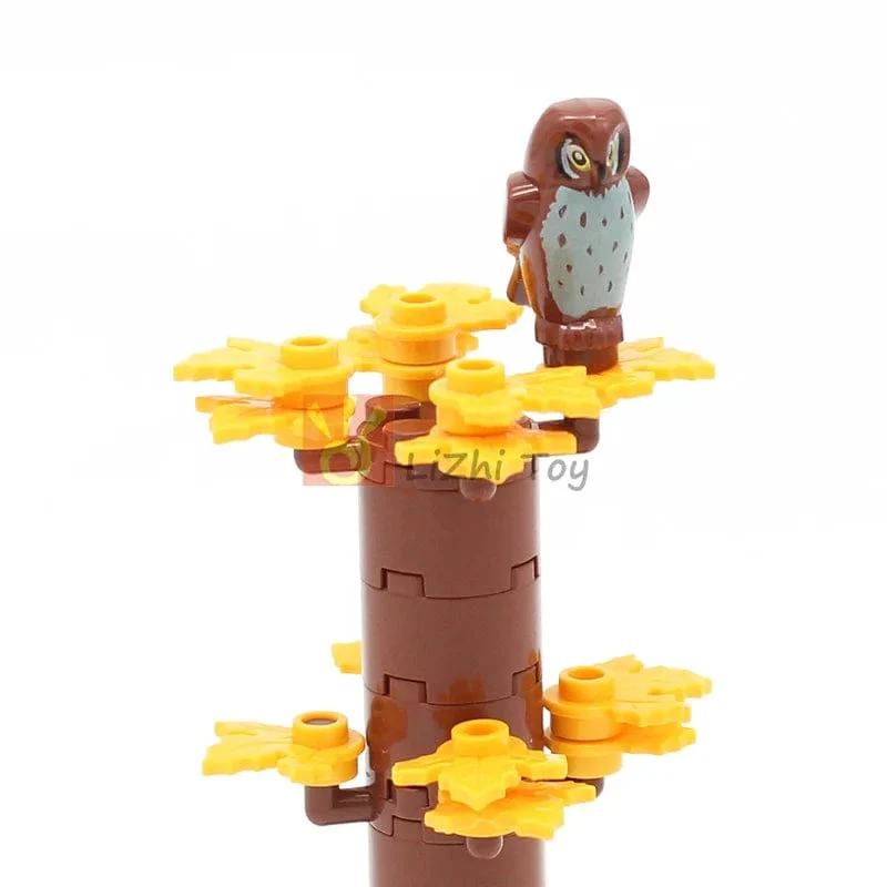 MOC Tier Figur Ziegel Bausteine ​​Pet Zoo Hund Pinguin Katze Clown Fisch Vogel Bär Fledermaus Eichhörnchen Eule DIY Modell Spielzeug Mädchen Kinder