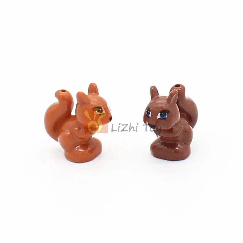 MOC Tier Figur Ziegel Bausteine ​​Pet Zoo Hund Pinguin Katze Clown Fisch Vogel Bär Fledermaus Eichhörnchen Eule DIY Modell Spielzeug Mädchen Kinder