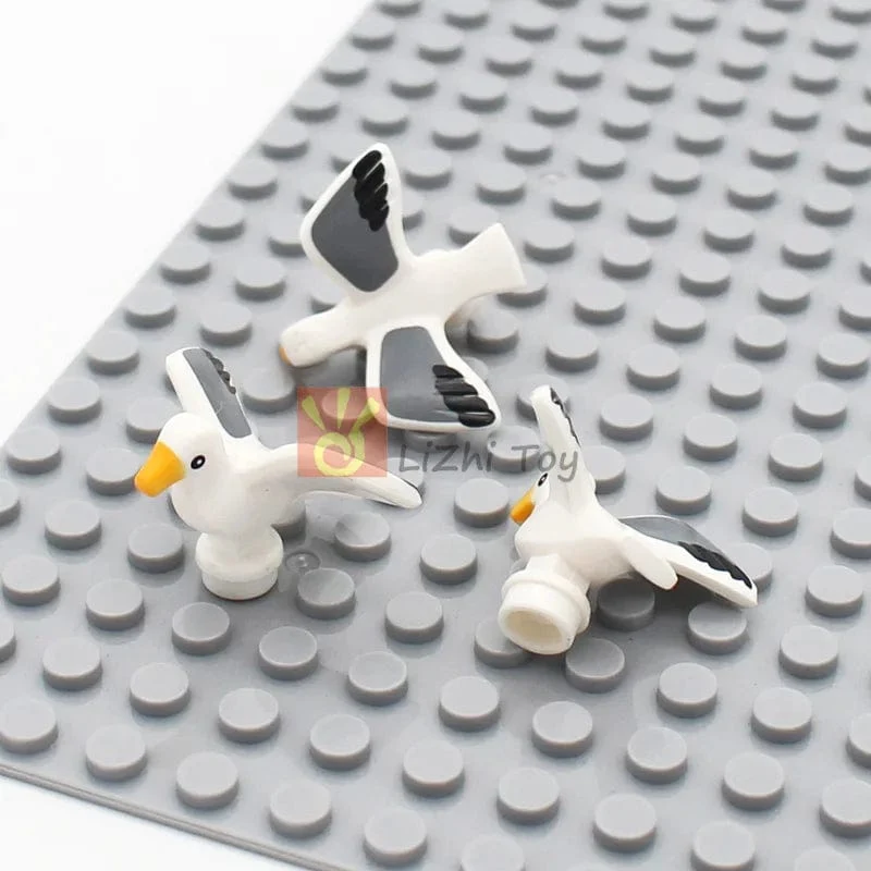 MOC Tier Figur Ziegel Bausteine ​​Pet Zoo Hund Pinguin Katze Clown Fisch Vogel Bär Fledermaus Eichhörnchen Eule DIY Modell Spielzeug Mädchen Kinder
