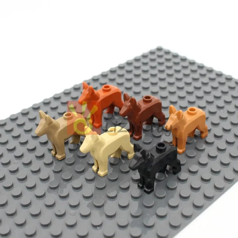 MOC Tier Figur Ziegel Bausteine ​​Pet Zoo Hund Pinguin Katze Clown Fisch Vogel Bär Fledermaus Eichhörnchen Eule DIY Modell Spielzeug Mädchen Kinder