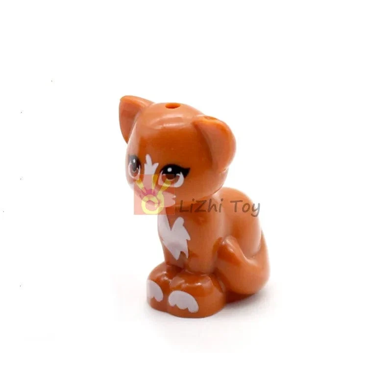 MOC Tier Figur Ziegel Bausteine ​​Pet Zoo Hund Pinguin Katze Clown Fisch Vogel Bär Fledermaus Eichhörnchen Eule DIY Modell Spielzeug Mädchen Kinder