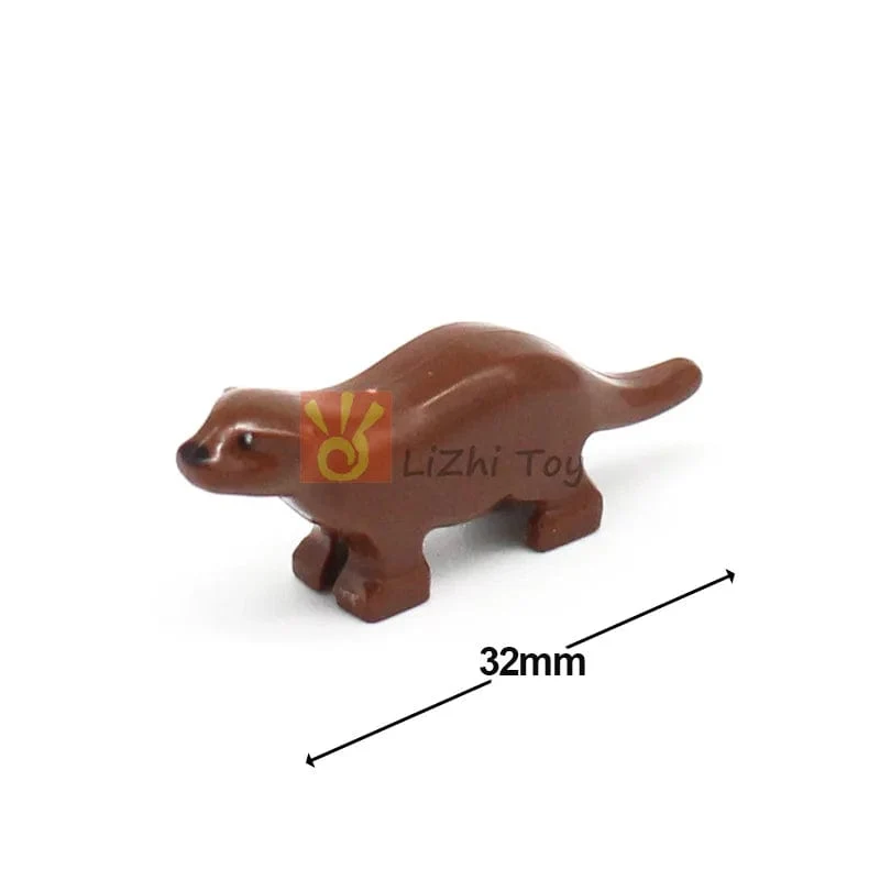 MOC Tier Figur Ziegel Bausteine ​​Pet Zoo Hund Pinguin Katze Clown Fisch Vogel Bär Fledermaus Eichhörnchen Eule DIY Modell Spielzeug Mädchen Kinder
