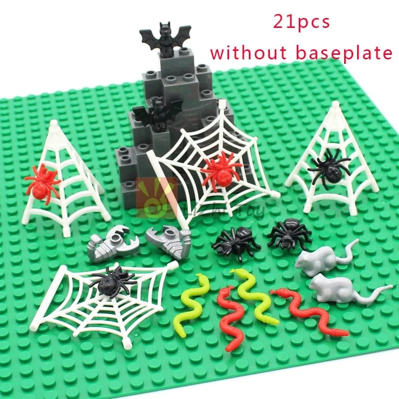 MOC Tier Figur Ziegel Bausteine ​​Pet Zoo Hund Pinguin Katze Clown Fisch Vogel Bär Fledermaus Eichhörnchen Eule DIY Modell Spielzeug Mädchen Kinder