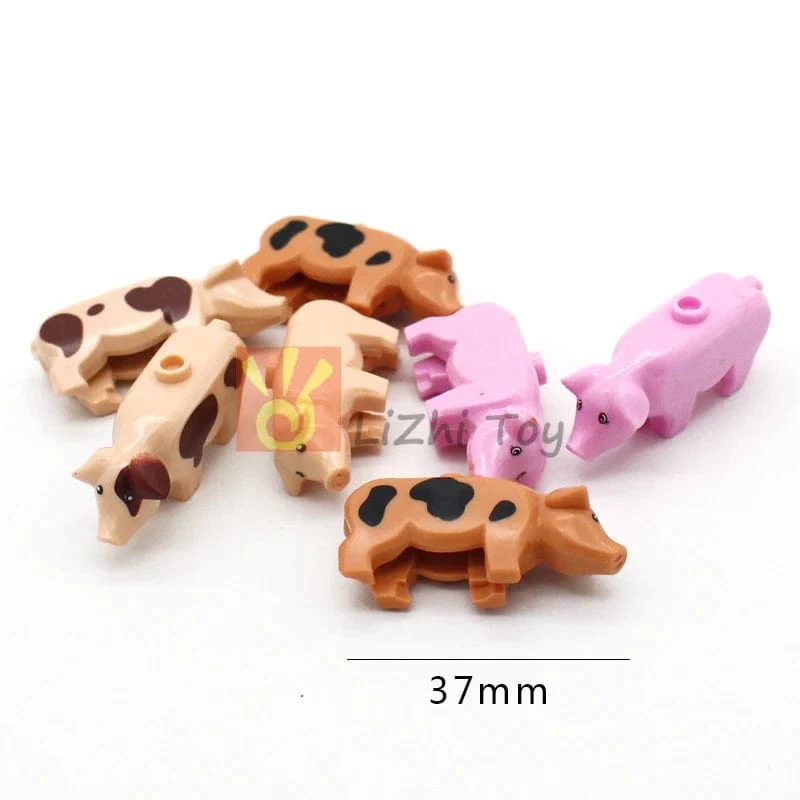MOC Tier Figur Ziegel Bausteine ​​Pet Zoo Hund Pinguin Katze Clown Fisch Vogel Bär Fledermaus Eichhörnchen Eule DIY Modell Spielzeug Mädchen Kinder