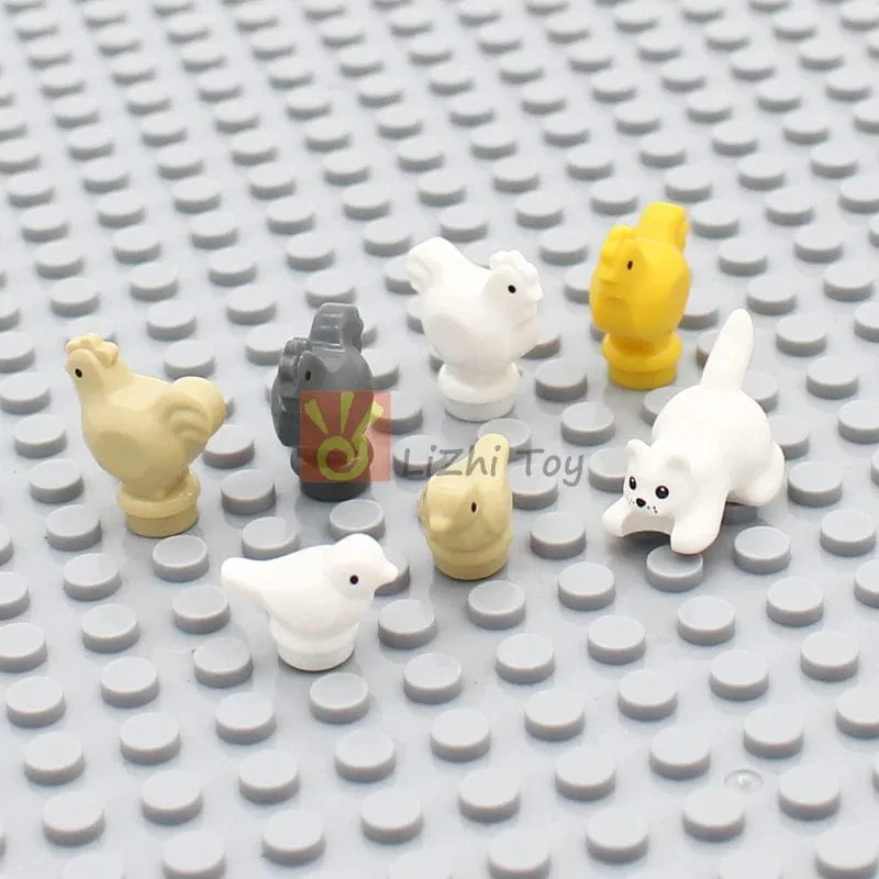 MOC Tier Figur Ziegel Bausteine ​​Pet Zoo Hund Pinguin Katze Clown Fisch Vogel Bär Fledermaus Eichhörnchen Eule DIY Modell Spielzeug Mädchen Kinder