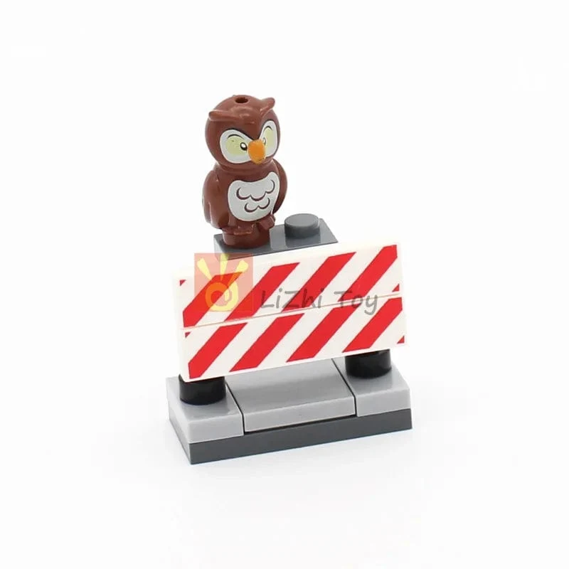 MOC Tier Figur Ziegel Bausteine ​​Pet Zoo Hund Pinguin Katze Clown Fisch Vogel Bär Fledermaus Eichhörnchen Eule DIY Modell Spielzeug Mädchen Kinder