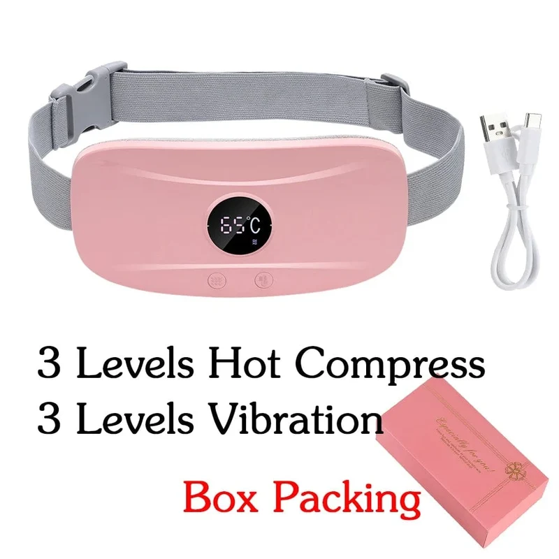Elektrisches Massagegerät zur Linderung von Periodenkrämpfen, vibrierendes Heizkissen für Menstruationsschmerzen, Taille, Bauch, Bauch, warmer Palastgürtel