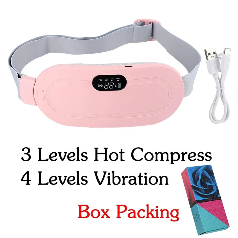 Elektrisches Massagegerät zur Linderung von Periodenkrämpfen, vibrierendes Heizkissen für Menstruationsschmerzen, Taille, Bauch, Bauch, warmer Palastgürtel