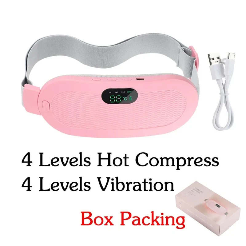 Elektrisches Massagegerät zur Linderung von Periodenkrämpfen, vibrierendes Heizkissen für Menstruationsschmerzen, Taille, Bauch, Bauch, warmer Palastgürtel