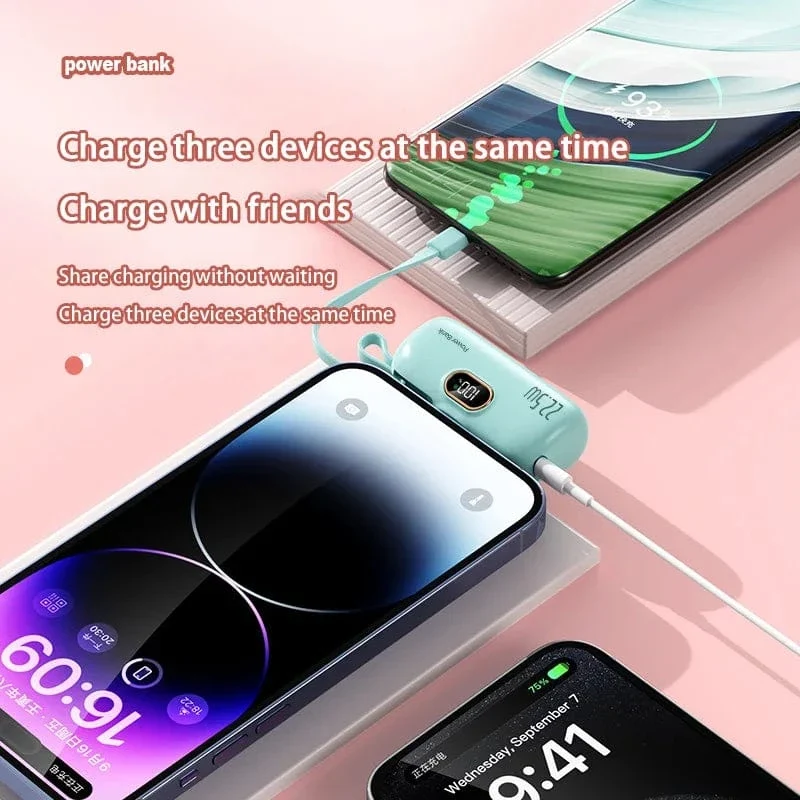 Xiaomi Mijia 30000 mAh Mini Portable Power Bank Kapsel Mobile Stromversorgung Notfall Externer Akku Schnellladegerät für iPhone 16