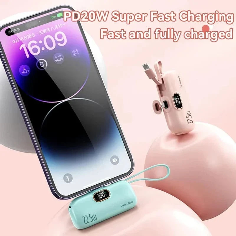 Xiaomi Mijia 30000 mAh Mini Portable Power Bank Kapsel Mobile Stromversorgung Notfall Externer Akku Schnellladegerät für iPhone 16