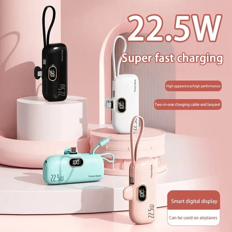 Xiaomi Mijia 30000 mAh Mini Portable Power Bank Kapsel Mobile Stromversorgung Notfall Externer Akku Schnellladegerät für iPhone 16