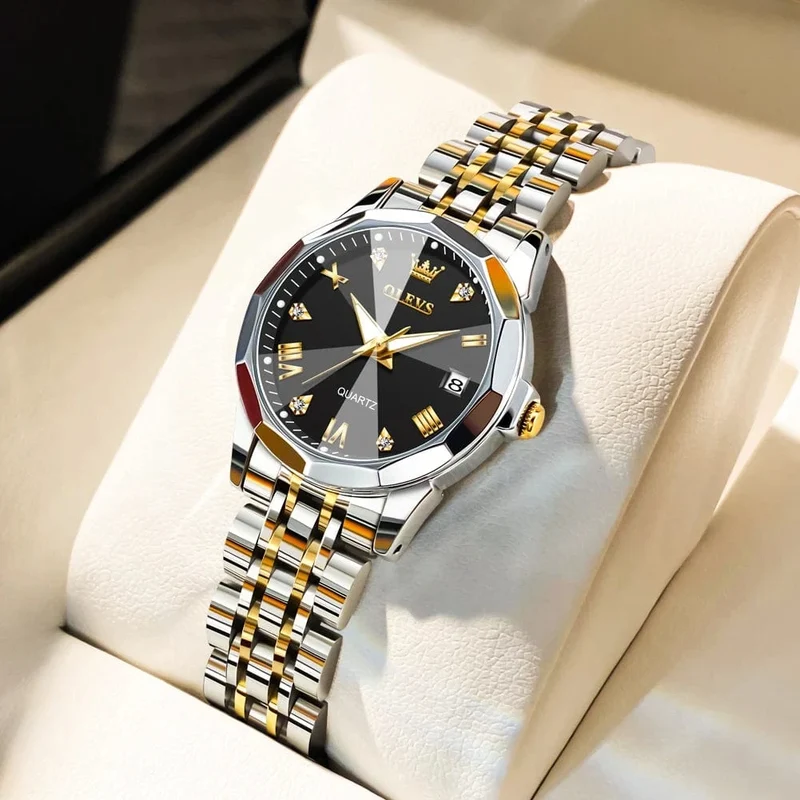 OLEVS Elegante Mode frauen Uhren Luxus Marke Original Quarz Uhr für Damen Wasserdicht Edelstahl Leucht Datum