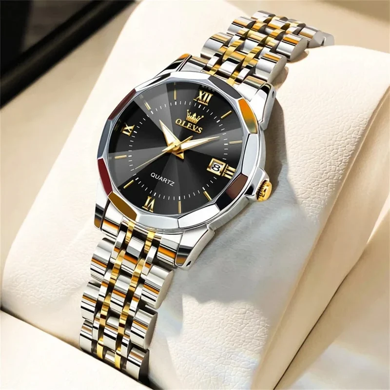 OLEVS Elegante Mode frauen Uhren Luxus Marke Original Quarz Uhr für Damen Wasserdicht Edelstahl Leucht Datum