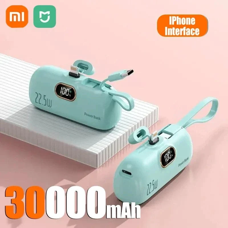 Xiaomi Mini Praktische Mobile Power Bank 30000mah Tragbare Schnelle Lade geeignet für iPhone 16 15 14 Samsung Externe Batterie