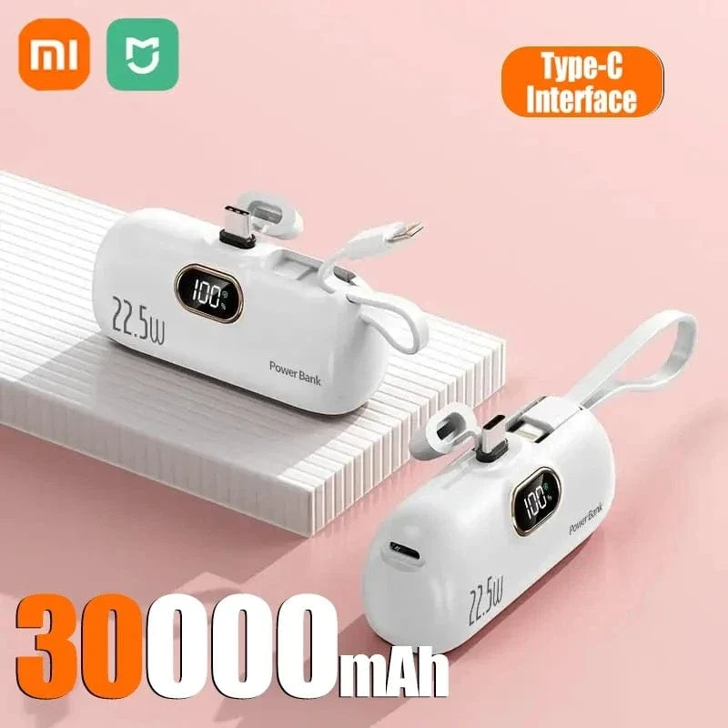 Xiaomi Mini Praktische Mobile Power Bank 30000mah Tragbare Schnelle Lade geeignet für iPhone 16 15 14 Samsung Externe Batterie