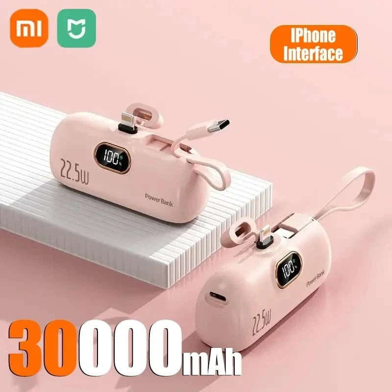Xiaomi Mini Praktische Mobile Power Bank 30000mah Tragbare Schnelle Lade geeignet für iPhone 16 15 14 Samsung Externe Batterie