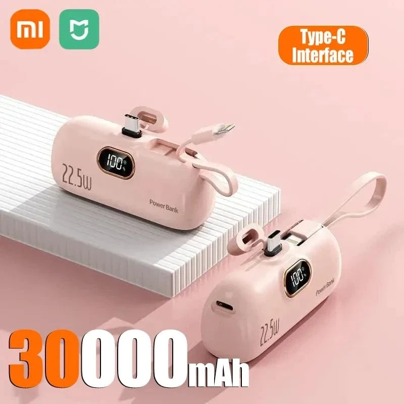 Xiaomi Mini Praktische Mobile Power Bank 30000mah Tragbare Schnelle Lade geeignet für iPhone 16 15 14 Samsung Externe Batterie