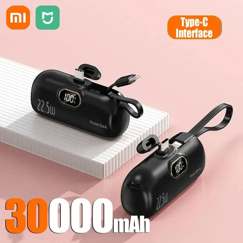 Xiaomi Mini Praktische Mobile Power Bank 30000mah Tragbare Schnelle Lade geeignet für iPhone 16 15 14 Samsung Externe Batterie