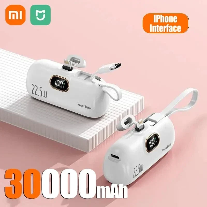 Xiaomi Mini Praktische Mobile Power Bank 30000mah Tragbare Schnelle Lade geeignet für iPhone 16 15 14 Samsung Externe Batterie