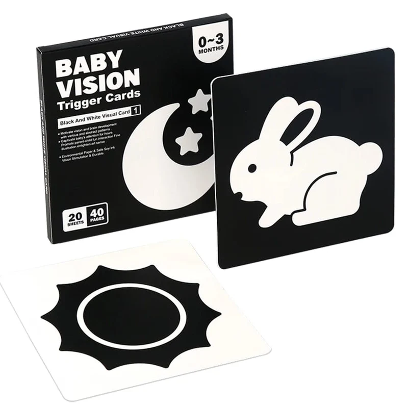 Baby Visuelle Stimulation Karten Montessori Hohe Kontrast Flash Karte Infant Geschenk Für Kinder Kognition Spielzeug