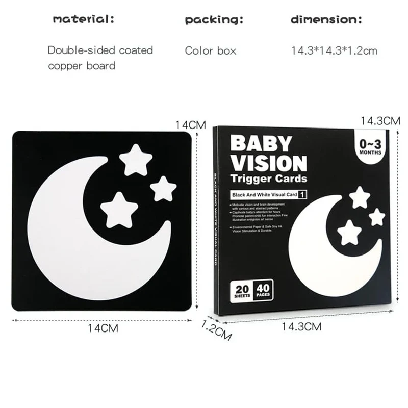 Baby Visuelle Stimulation Karten Montessori Hohe Kontrast Flash Karte Infant Geschenk Für Kinder Kognition Spielzeug