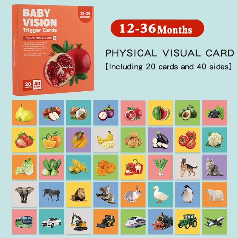 Baby Visuelle Stimulation Karten Montessori Hohe Kontrast Flash Karte Infant Geschenk Für Kinder Kognition Spielzeug