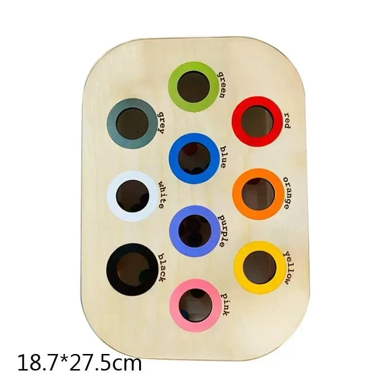 Sensorisches Tablett für Kinder, Tisch, Farbe, Haarballen, Spiel aus Holzfliesen, Montessori-Spielzeug für die frühe Bildung, Kinderspielzeug, pädagogisches Zubehör