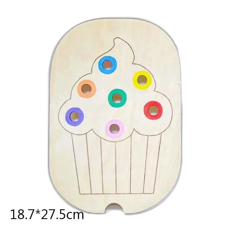 Sensorisches Tablett für Kinder, Tisch, Farbe, Haarballen, Spiel aus Holzfliesen, Montessori-Spielzeug für die frühe Bildung, Kinderspielzeug, pädagogisches Zubehör
