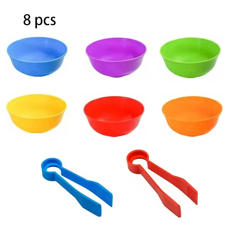 Zählbären, passende Spiele, Farbsortierschalen, Pinzetten, Vorschullernen, Bildung, Montessori-Geschenkspielzeug für Kinder, Mädchen, Jungen