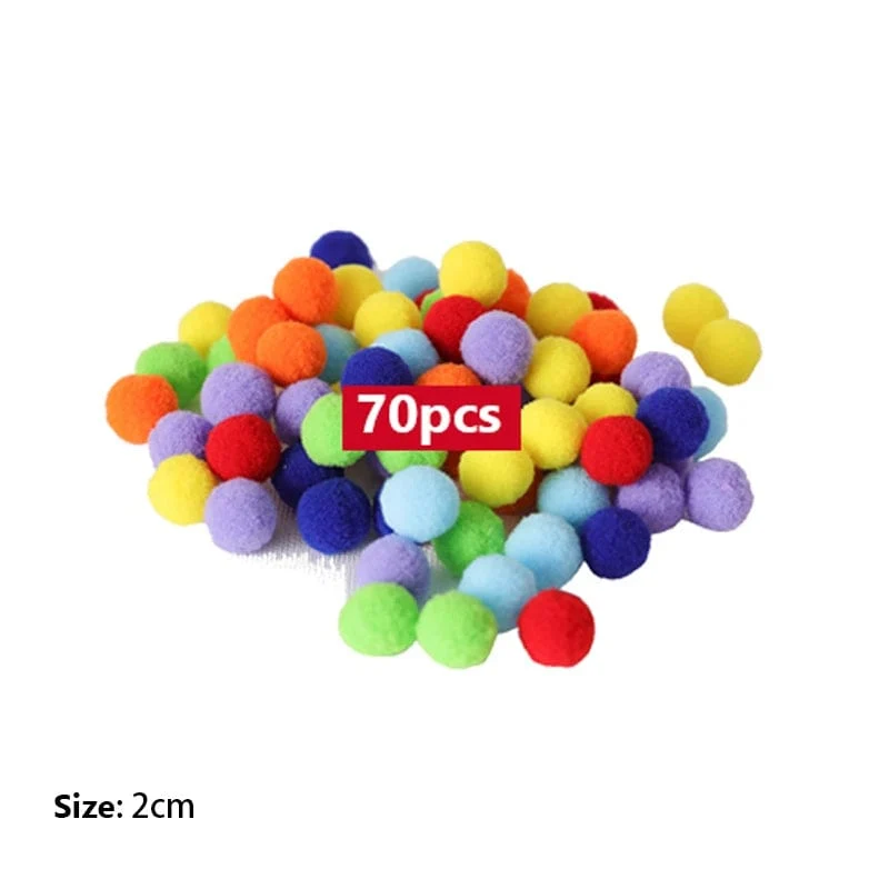 78-teiliges Regenbogen-Zähl-Pompons-Set, farblich passende Montessori-Sensory-Spielzeug, Feinmotorik-Lernen, Kleinkinder, Kinderspiele
