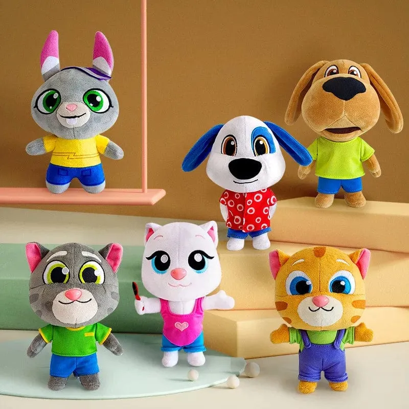 Talking Tom und seine Freunde können nicht sprechen, mit austauschbarer Kleidung, Plüschtiere, 18 cm, Talking Tom Angela Dolls, Begleitpuppe für Kinder
