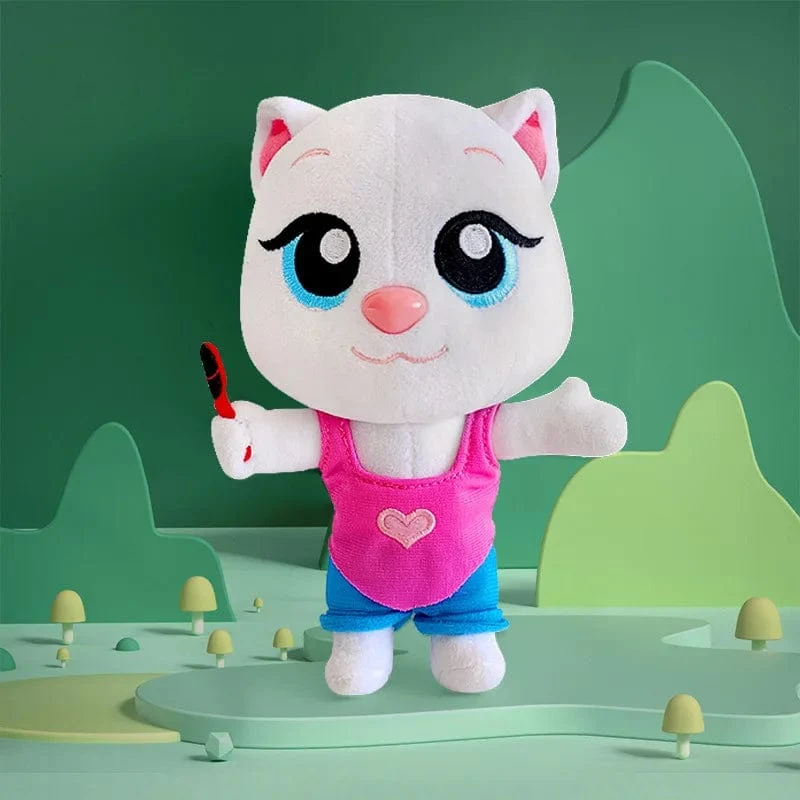 Talking Tom und seine Freunde können nicht sprechen, mit austauschbarer Kleidung, Plüschtiere, 18 cm, Talking Tom Angela Dolls, Begleitpuppe für Kinder