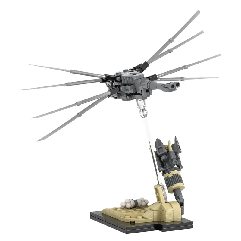 MOOXI Dune Ornithopter 135Pcs MOC Ziegel Wissenschaft Film Atreides Szene Modell Bausteine ​​Kinder Spielzeug Für Kinder Geschenke MOC1463