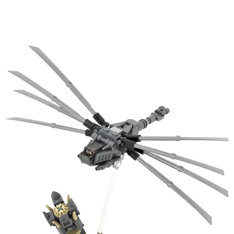 MOOXI Dune Ornithopter 135Pcs MOC Ziegel Wissenschaft Film Atreides Szene Modell Bausteine ​​Kinder Spielzeug Für Kinder Geschenke MOC1463