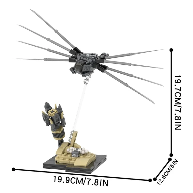 MOOXI Dune Ornithopter 135Pcs MOC Ziegel Wissenschaft Film Atreides Szene Modell Bausteine ​​Kinder Spielzeug Für Kinder Geschenke MOC1463