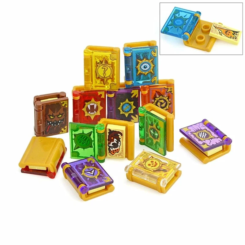12 teile/satz Spielzeug Magie Bücher Ziegel MOC Figur Zubehör DIY Stadt freund Pädagogisches Kits Spielzeug Für Kinder Bausteine ​​Buch