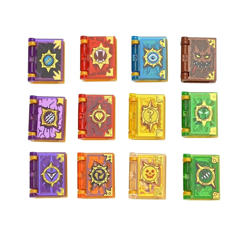 12 teile/satz Spielzeug Magie Bücher Ziegel MOC Figur Zubehör DIY Stadt freund Pädagogisches Kits Spielzeug Für Kinder Bausteine ​​Buch