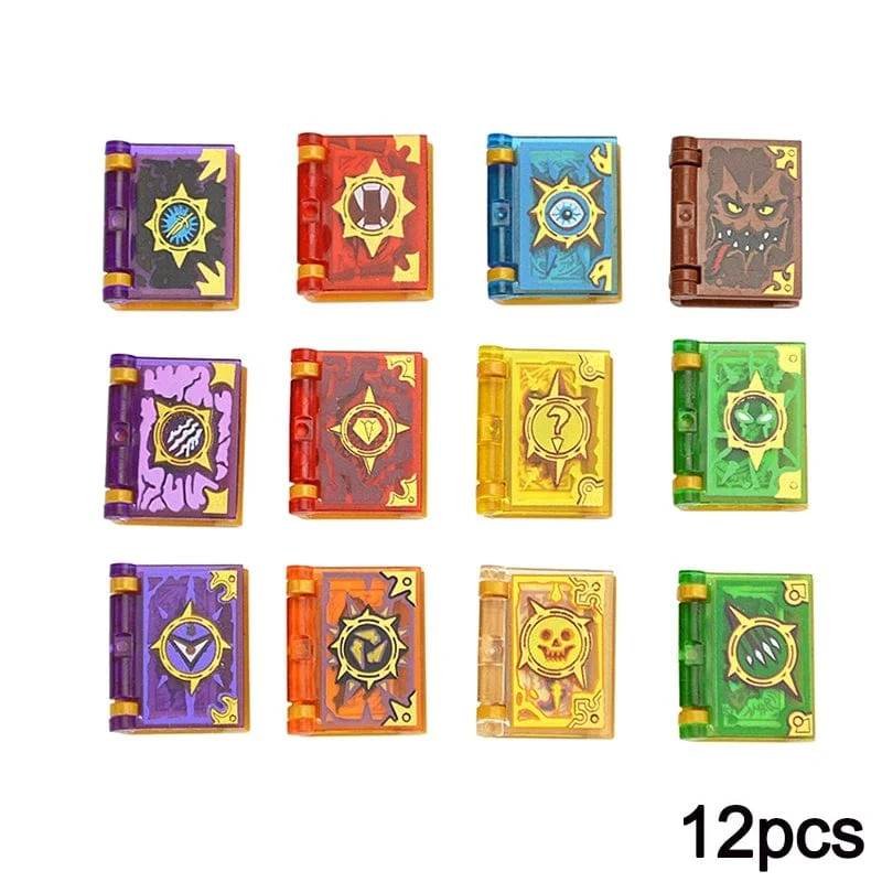 12 teile/satz Spielzeug Magie Bücher Ziegel MOC Figur Zubehör DIY Stadt freund Pädagogisches Kits Spielzeug Für Kinder Bausteine ​​Buch