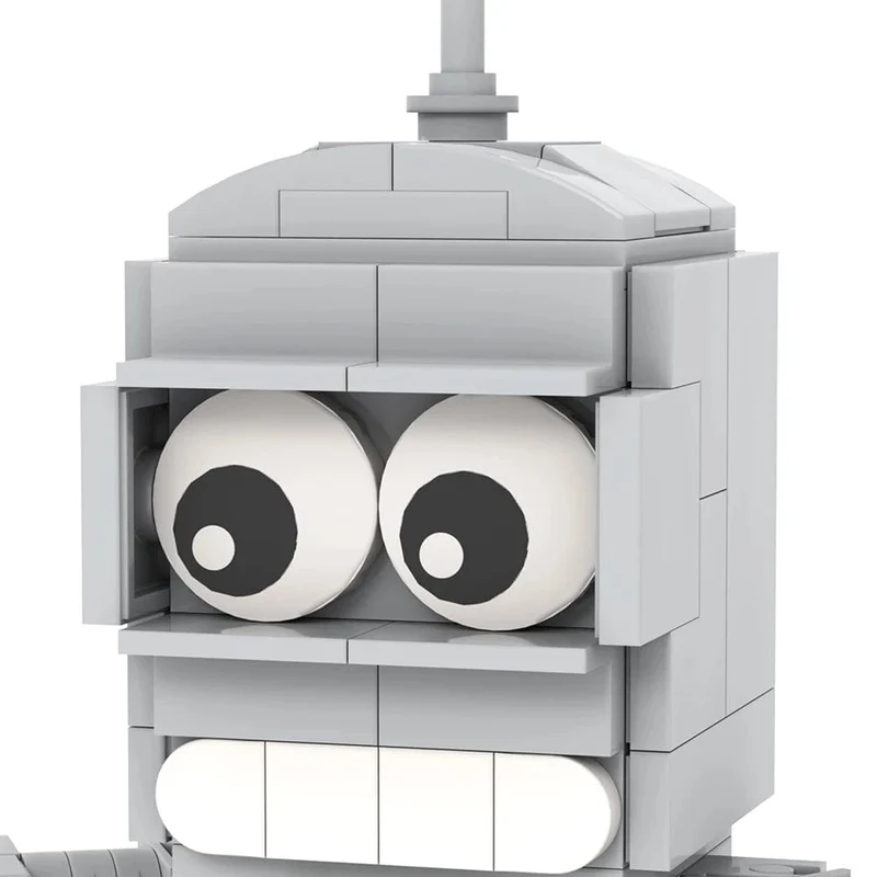 MOOXI Cartoon Ziegel 110Pcs Zukunft Welt Roboter Modell Teile BrickHeadsed MOC Abbildung Bausteine ​​Kinder Spielzeug Für Kinder MOC1066