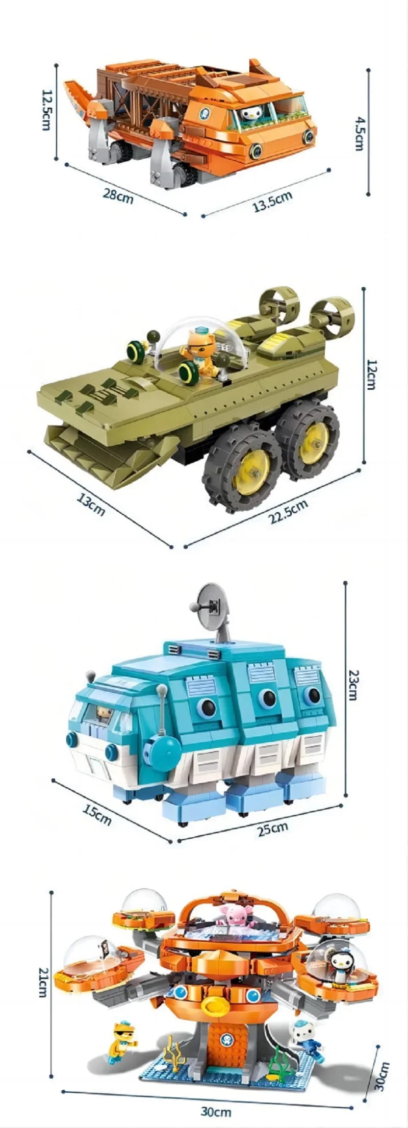 Anime Oktonauten Octopod GUP Bausteine ​​Actionfiguren Meeresbewohner Spielzeugsteine ​​Freundschaftsinteraktion Kinderspielzeug