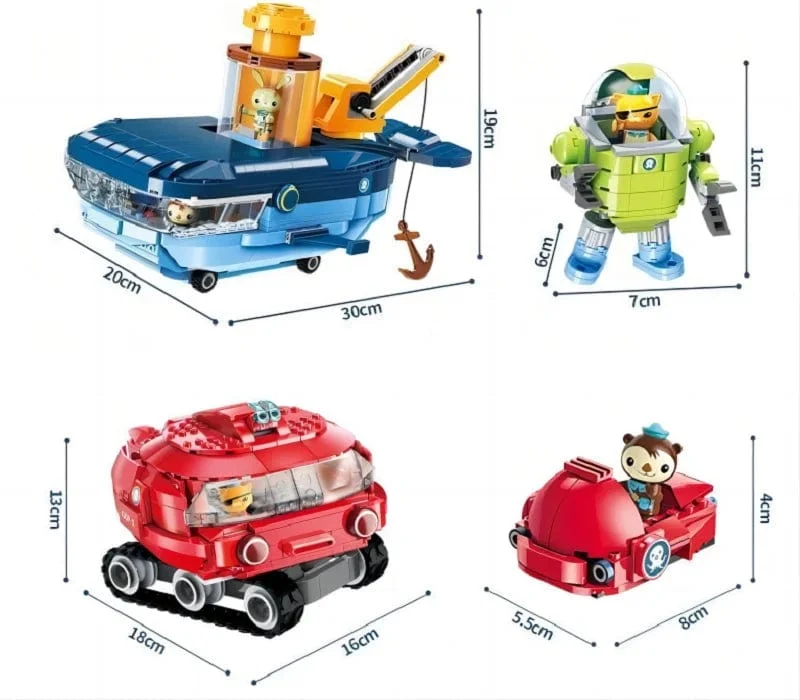 Anime Oktonauten Octopod GUP Bausteine ​​Actionfiguren Meeresbewohner Spielzeugsteine ​​Freundschaftsinteraktion Kinderspielzeug