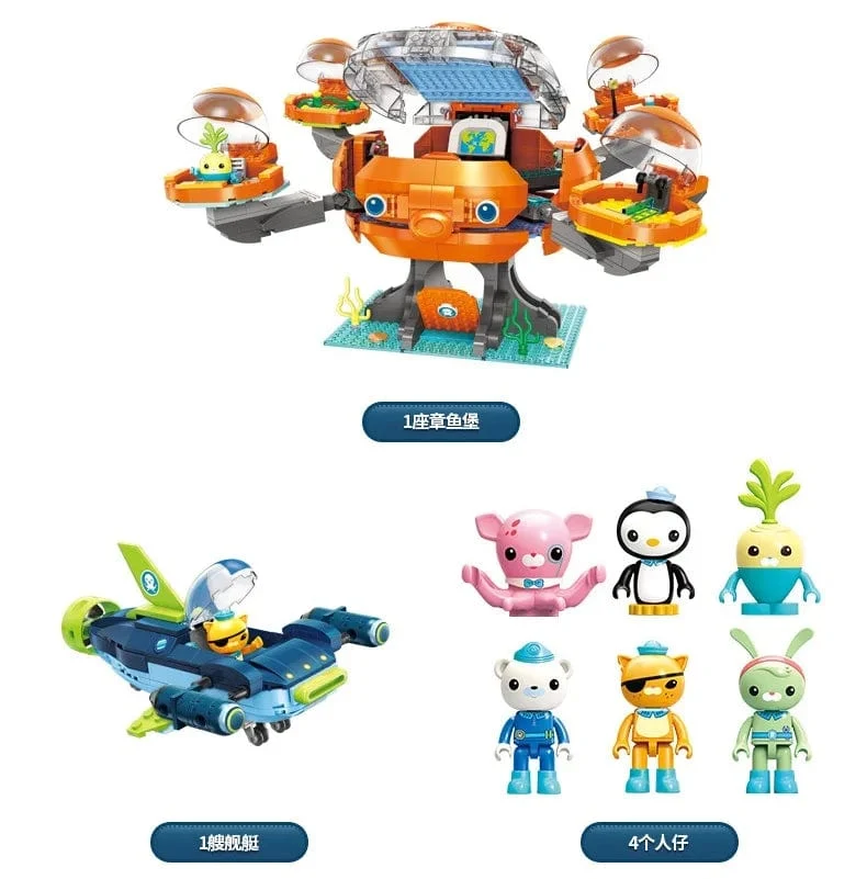 Anime Oktonauten Octopod GUP Bausteine ​​Actionfiguren Meeresbewohner Spielzeugsteine ​​Freundschaftsinteraktion Kinderspielzeug