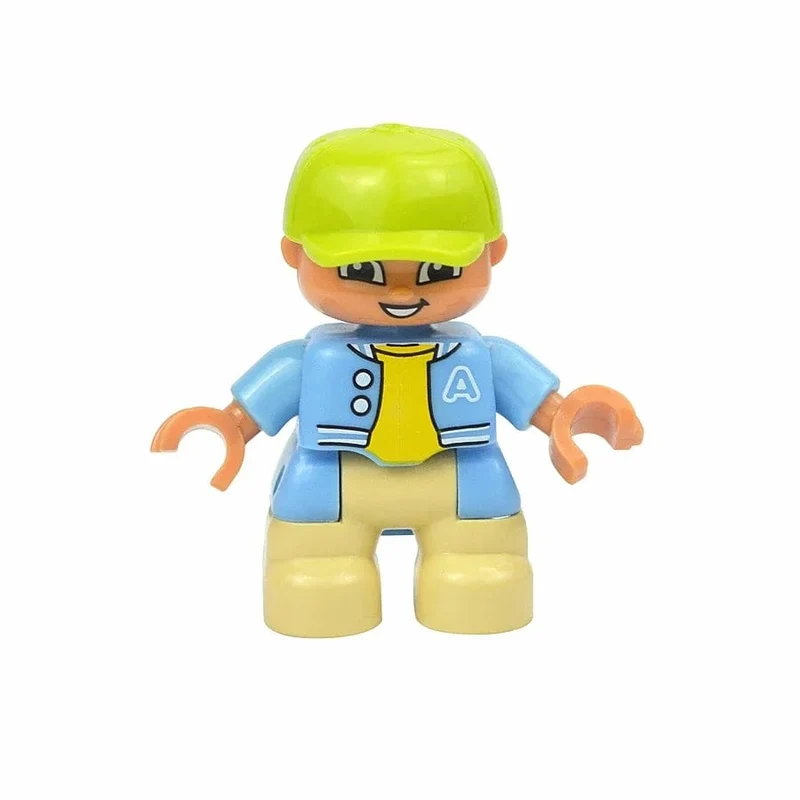 Figuren Puppen Große Bausteine ​​Familienaktion Arbeiter Arzt Polizei Bauer Kompatibel Große Ziegel Duploes Kinderspielzeug